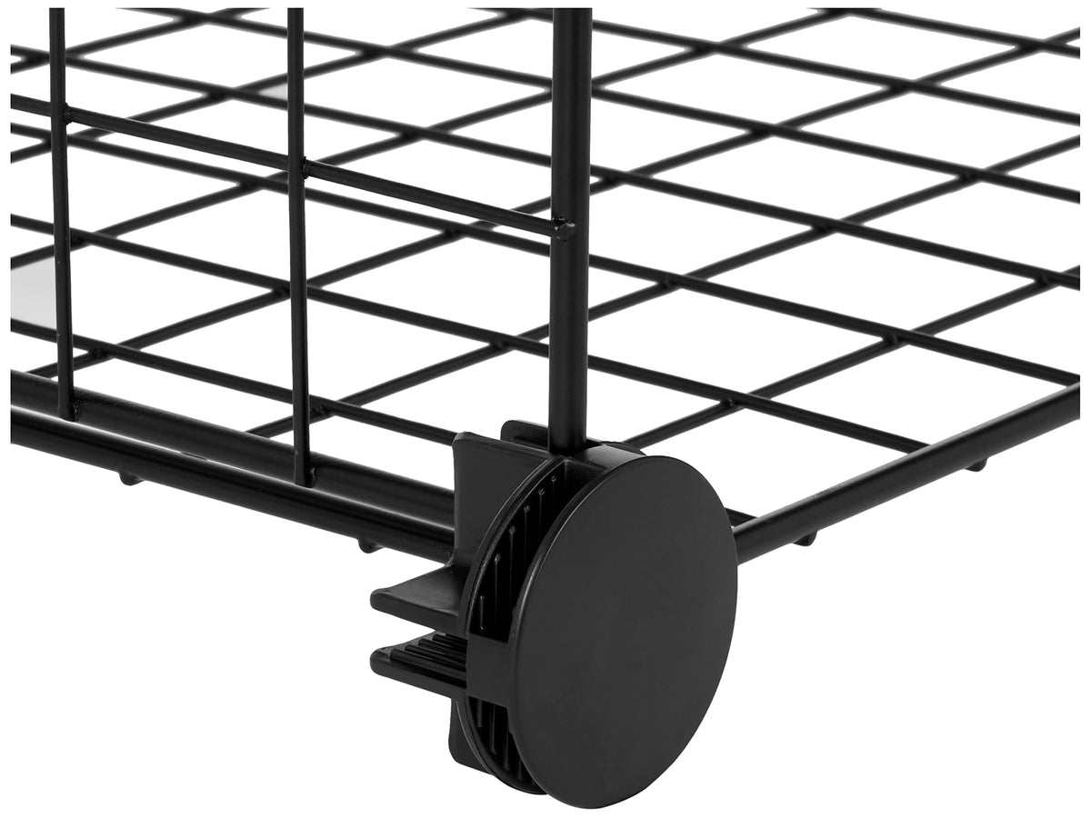 Amazon Basics 6 Cube Wire Grid Storage Organizer, Stackable Cubes, Cubby Bookcase, Display Shelf, 14" D x 14" W x 14" H, Black