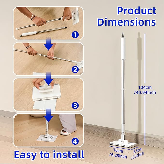 Cloth Changing Mini Mop with a Mini Foldable Desktop Mop, Flat Dust Mop