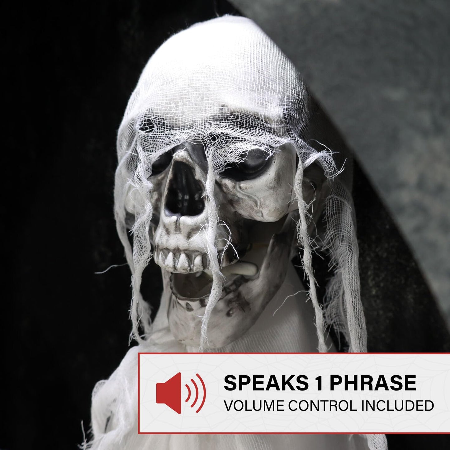 Haunted Hill Farm 6.7-Ft Animatronic Mausoleum by Tekky, Halloween Animatronic, Spooky House Wall Decoration, Creepy Indoor & Covered Outdoor Party Decor Motion-Activated Lights & Sound, LifeSize