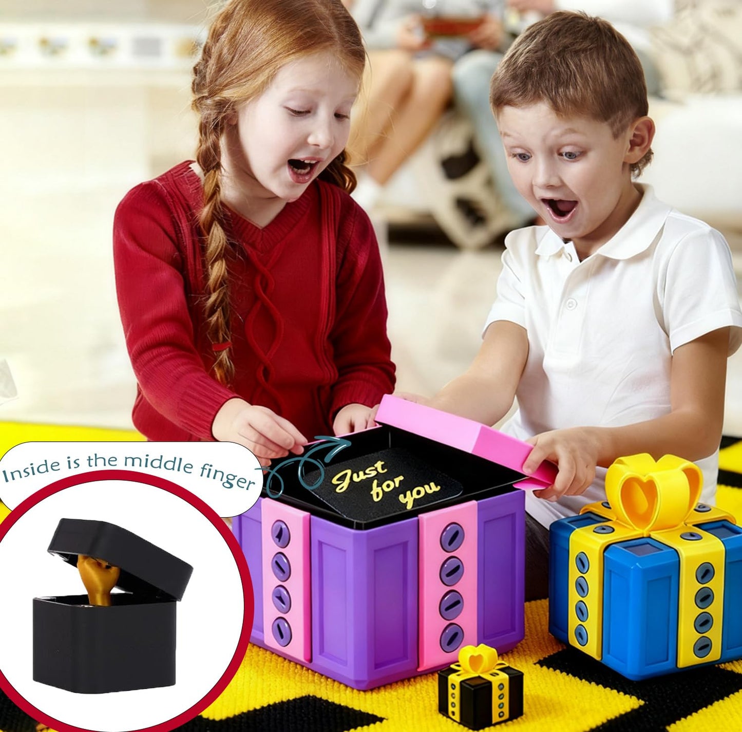 Christmas Stocking Stuffer The Annoying Present,Annoying Gift Box with 3D Printed Screws & Finger Surprise Box, Perfect for Birthdays,Office & Halloween,White Elephant Gifts for Men(Purple)