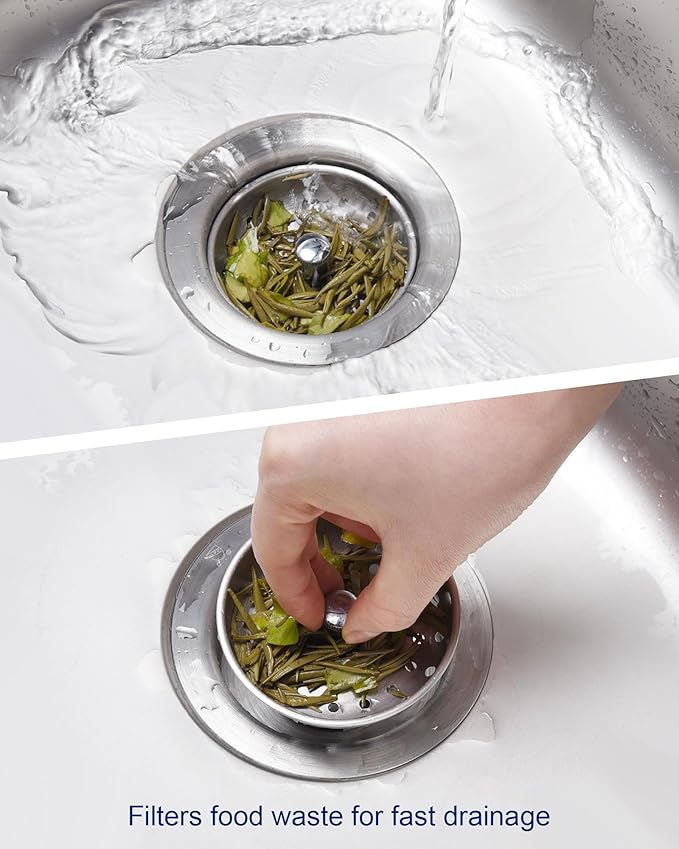 KONE 2PCS Kitchen Sink Basket Strainer Replacement