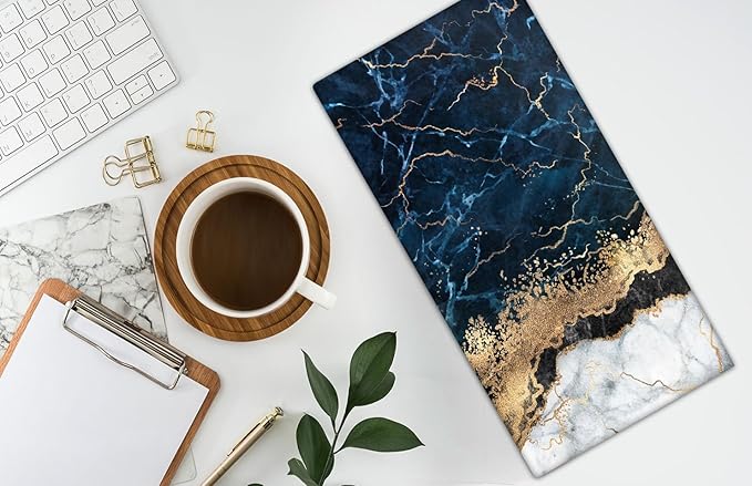 HAISUKA Blue & Gold Marble Lightweight Bath & Kitchen Towels