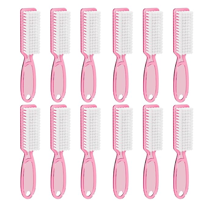 12 Pcs Handle Grip Cleaning Brushes, Hand Fingernail Nail Scrub Manicure Brush