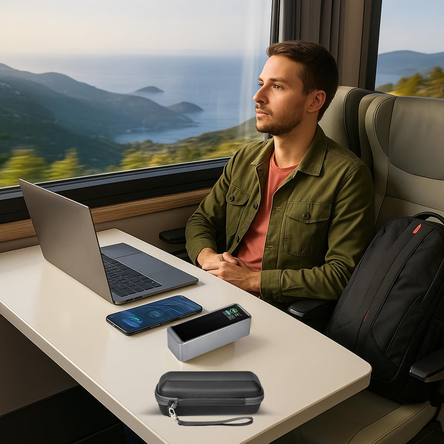 Case for Anker Prime Power Bank 27,650mAh 250W & 737 24000mAh – 3-Port Fast Charging Storage Holder – Portable Laptop/Car Charger Carry Box (Box Only)