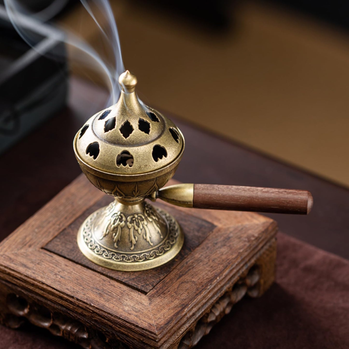 Handheld Incense Burner, 360° Rotating Handle with Incense Coils