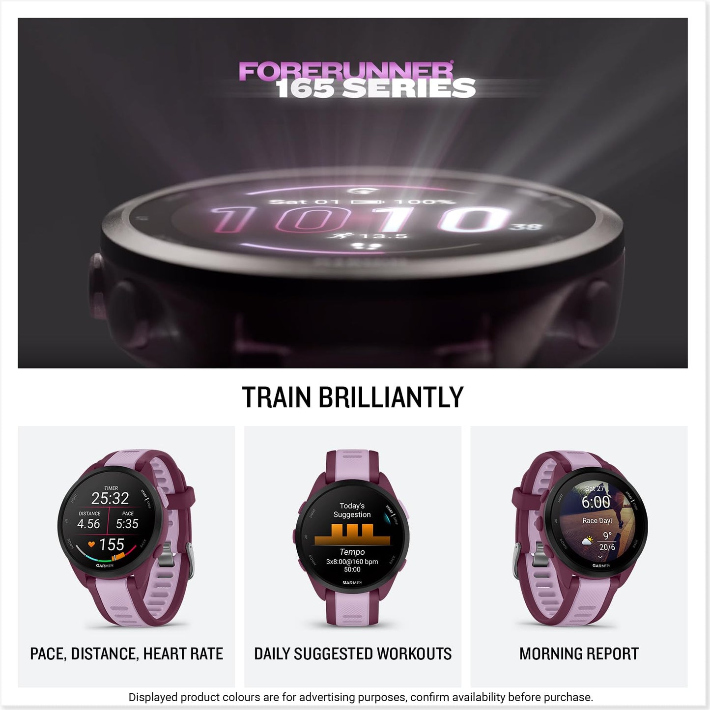 Garmin Forerunner 165 Music GPS 43mm Running Smartwatch, Lightweight, AMOLED Touchscreen, Advanced Training & Insights, Safety & Tracking Features, up to 11 days Battery Life, Black