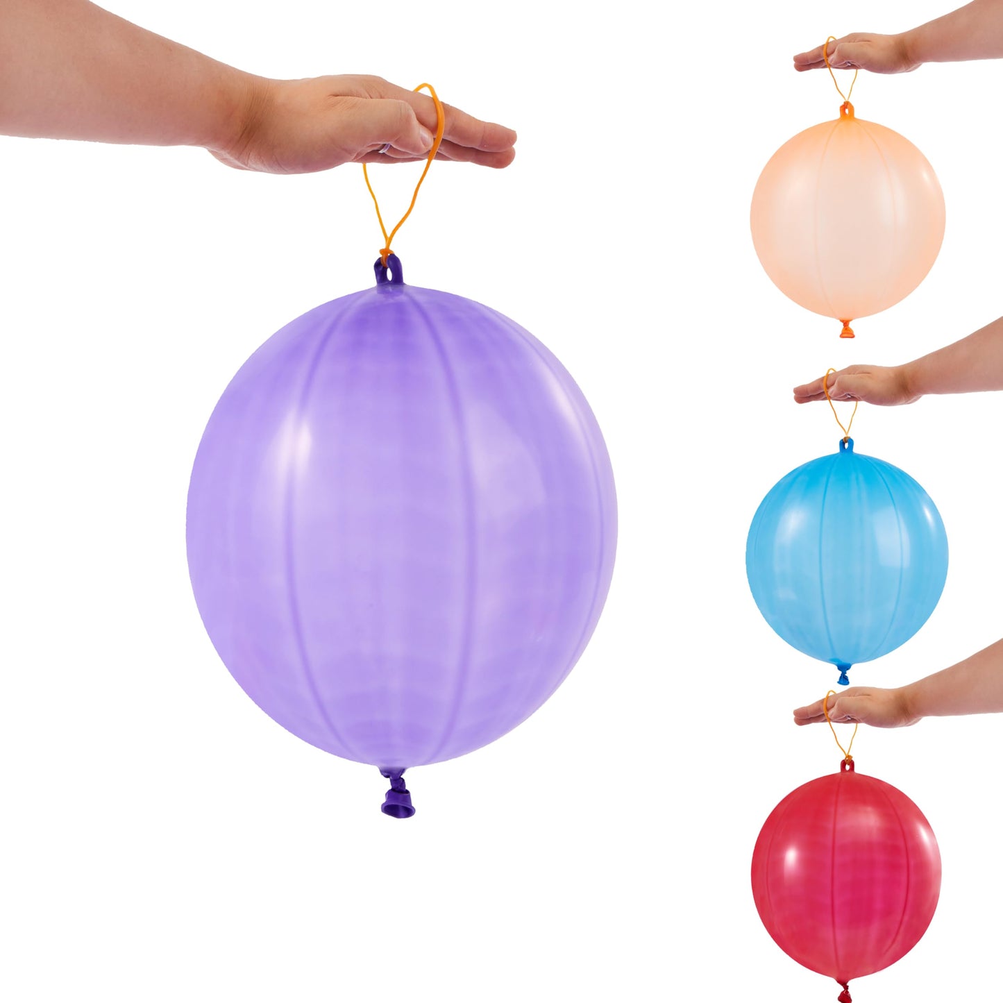 JOYIN 12 Pcs Punch Balloons, Easter Egg Fillers, Heavy Duty Party Favors for Kids, Punching Balloons with Rubber Band Handle for Birthday, Goodie Bags Stuffers, Halloween Party Supplies