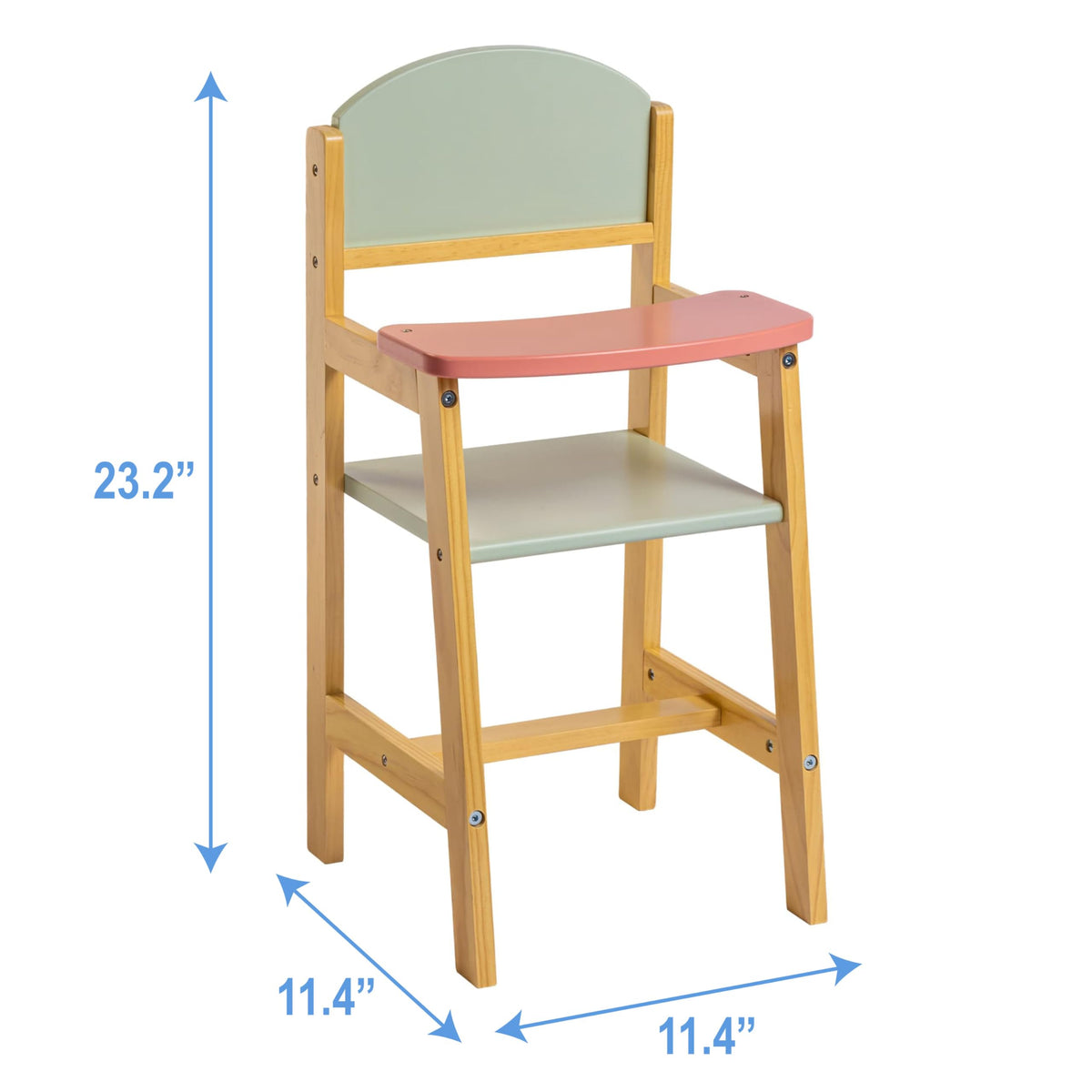 JC Toys Parfait Collection | Deluxe Wooden Doll Toy High Chair | for Dolls and Stuffed Animals up to 20" | Ages 3+ | Twiggly Toys