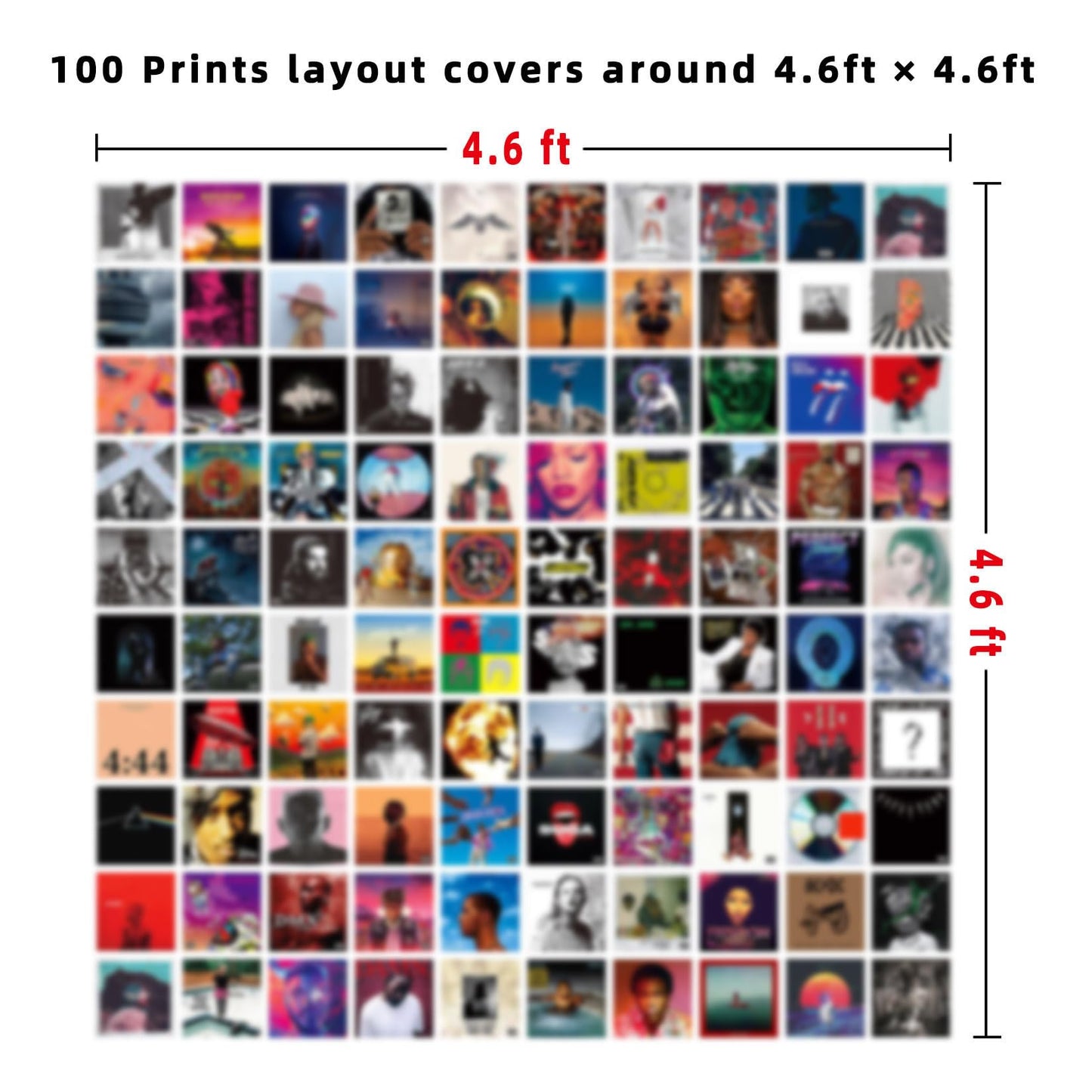 A ART·ZONE 100 Pcs 5x5 Inch | Posters Wall Collage Kit for Room, Album Cover Posters, Music Posters, Rapper Posters, Band Posters, Wall Posters for Bedroom Multicolor