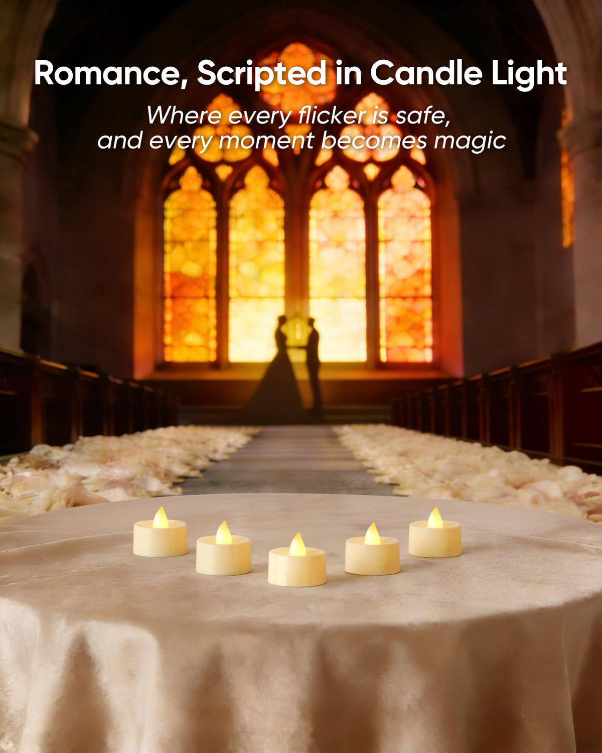 BEICHI Flameless Candles, 100 Pack Tea Lights Battery Operated, No Flickering Votive Candles LED Tea Lights for Halloween Christmas Wedding Home- Warm White, Ivory Base