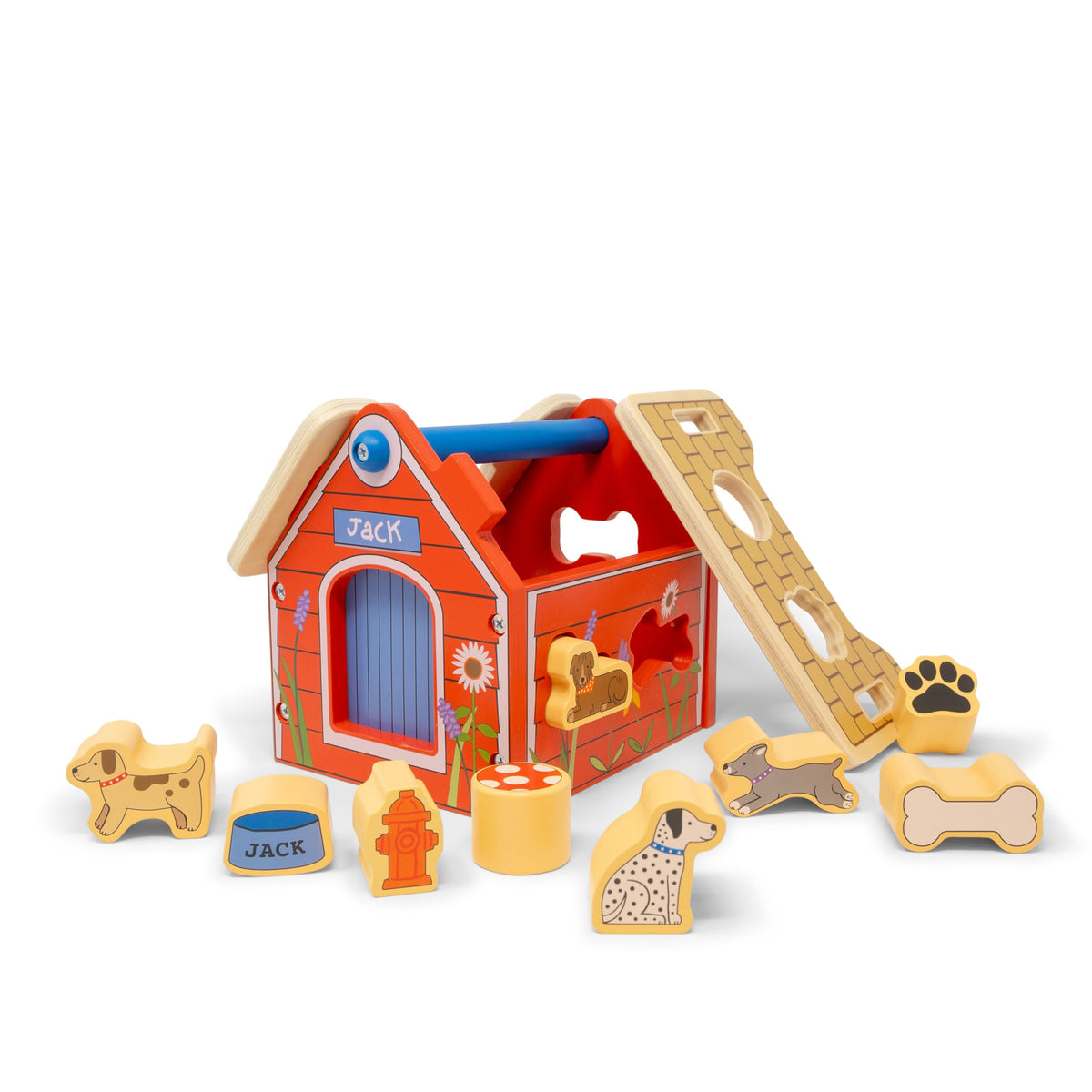Jack Rabbit Creations Wooden Dog House Shape Sorter – 10 Dog Shapes, Montessori Sorting & Matching – FSC Wood, Non-Toxic – Fine Motor Toy, Birthday Gift, Ages 18+ Months