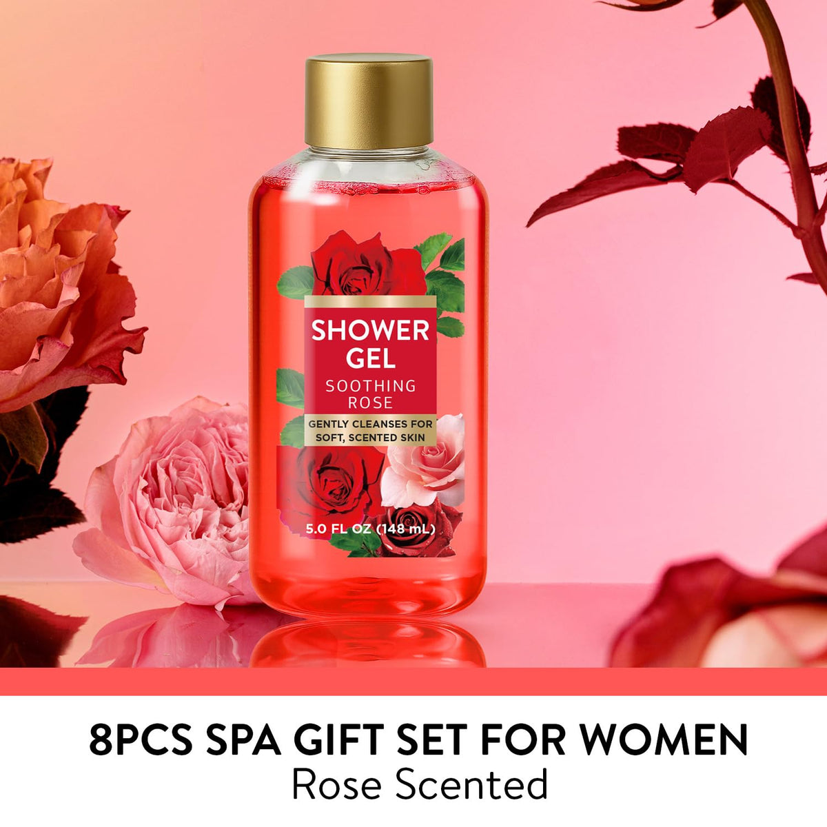 Spa Luxetique Gifts for Women 8pcs of Romantic Rose Gift Set for Women Bath and Body Works Gift Set Spa Gift for Womens Birthday Gift for Womens Mom Wife Girlfriend Mothers Day Gifts