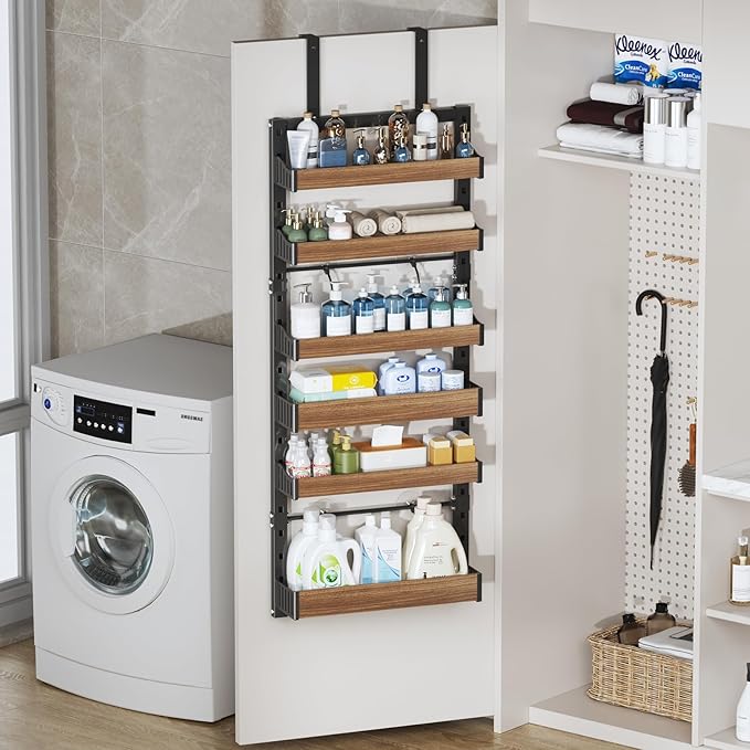 6-Tier Over The Door Pantry Organizer, Heavy-Duty Metal Wall Mount or Hanging