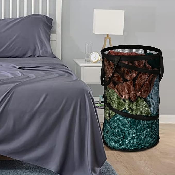 BATTOO Collapsible Laundry Basket Foldable Mesh Pop Up Hamper
