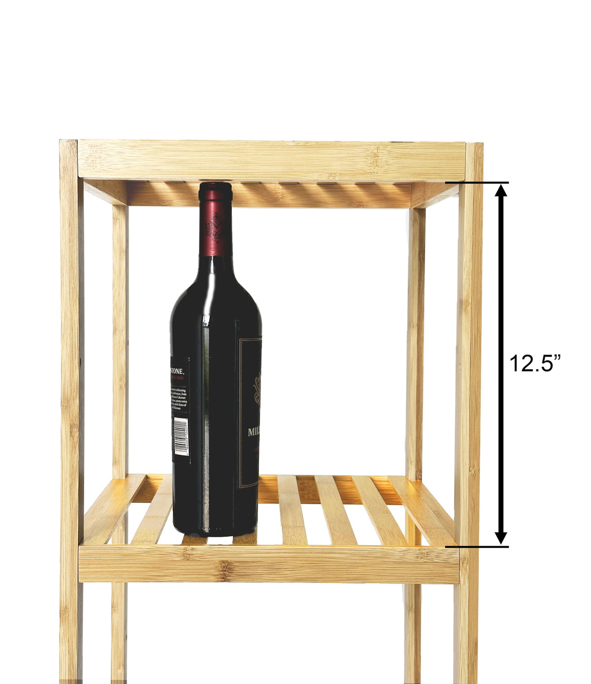 Bam & Boo - 5-Tier Multipurpose Square Shelf Modern Natural Bamboo - for Living Room, Bedroom, Office, Kitchen, Pantry(55” x 13.4” x 13.4”)