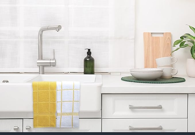 100% Cotton Terry Dish Towels, 4 pack16 x26 Inches, Super Soft and Absorbent