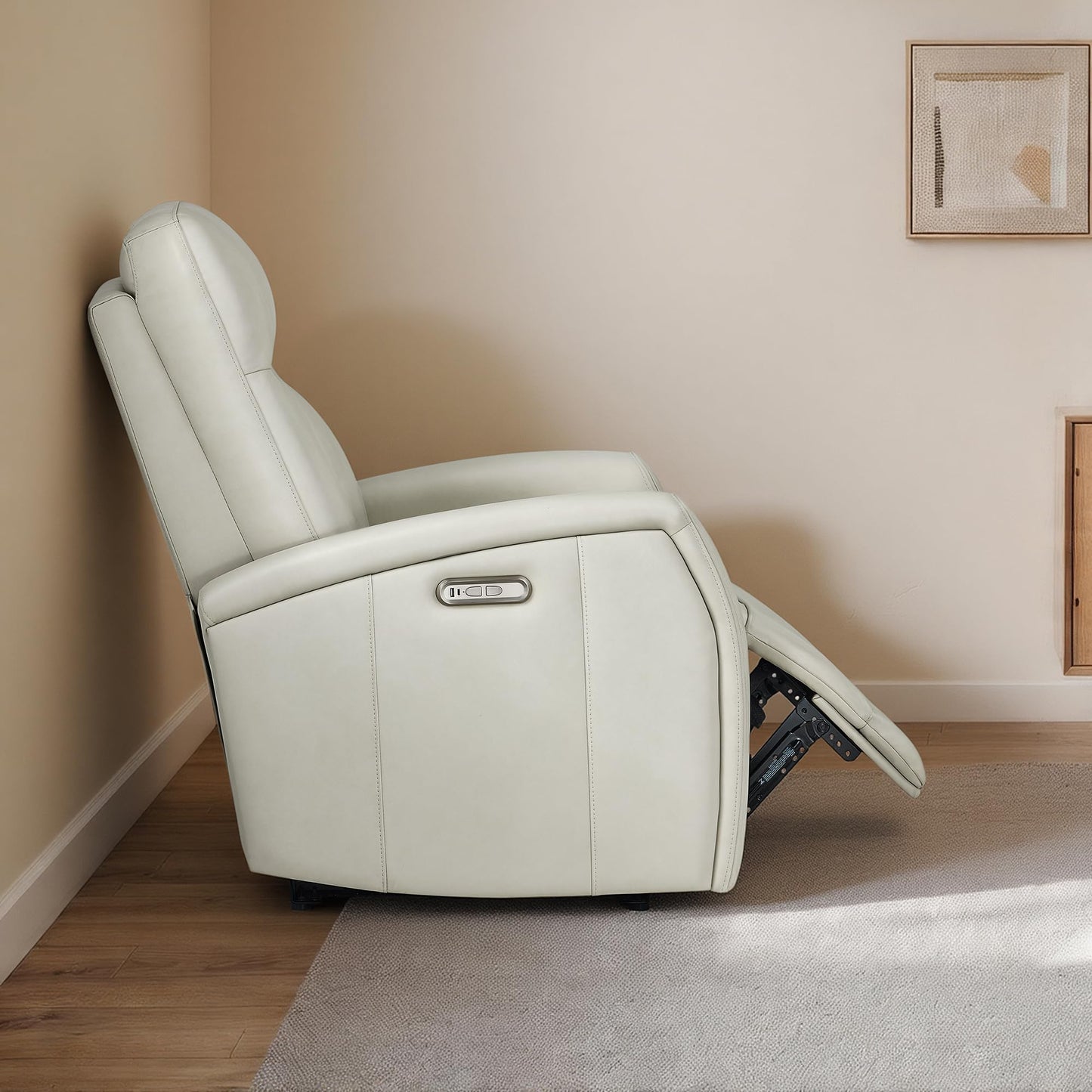KISLOT Wall Hugger Power Recliner Chair with USB & Type-C Ports Faux Leather Recliner 135Β° Reclining Small Space Electric Sofa for RV Living Room Bedroom