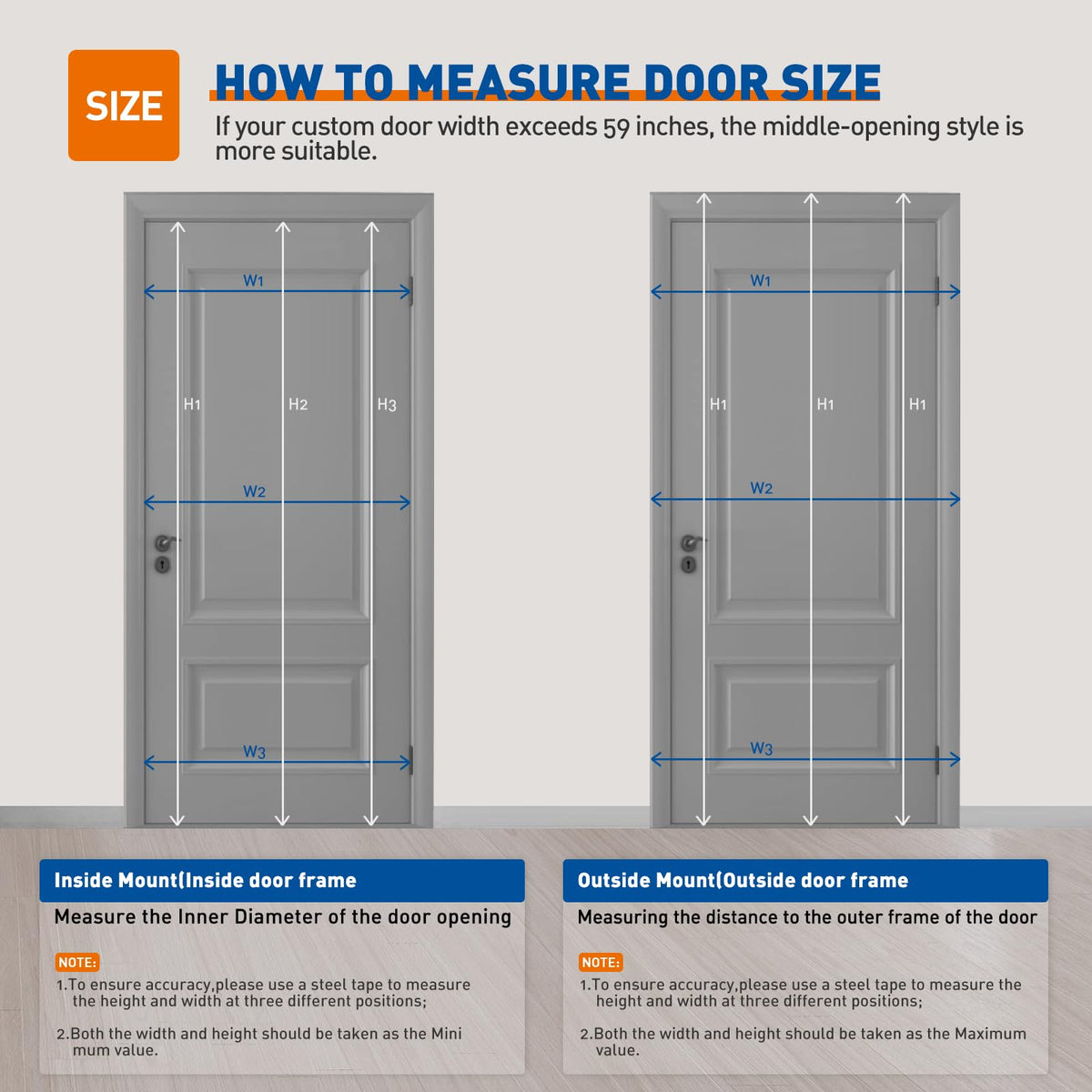 MAGZO Custom Aluminum Retractable Screen Door Middle Opening, Upgraded Heavy Duty Aluminum Frame & Sturdy Mesh with Security Lock, Easy Assemble