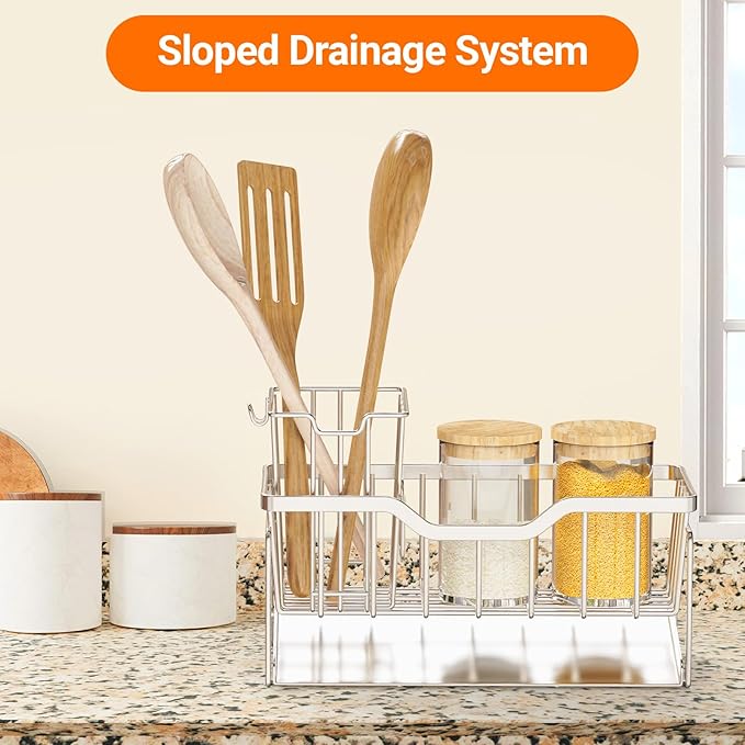 StorageRight Kitchen Sink Caddy Organizer, Rustproof Sponge Holder