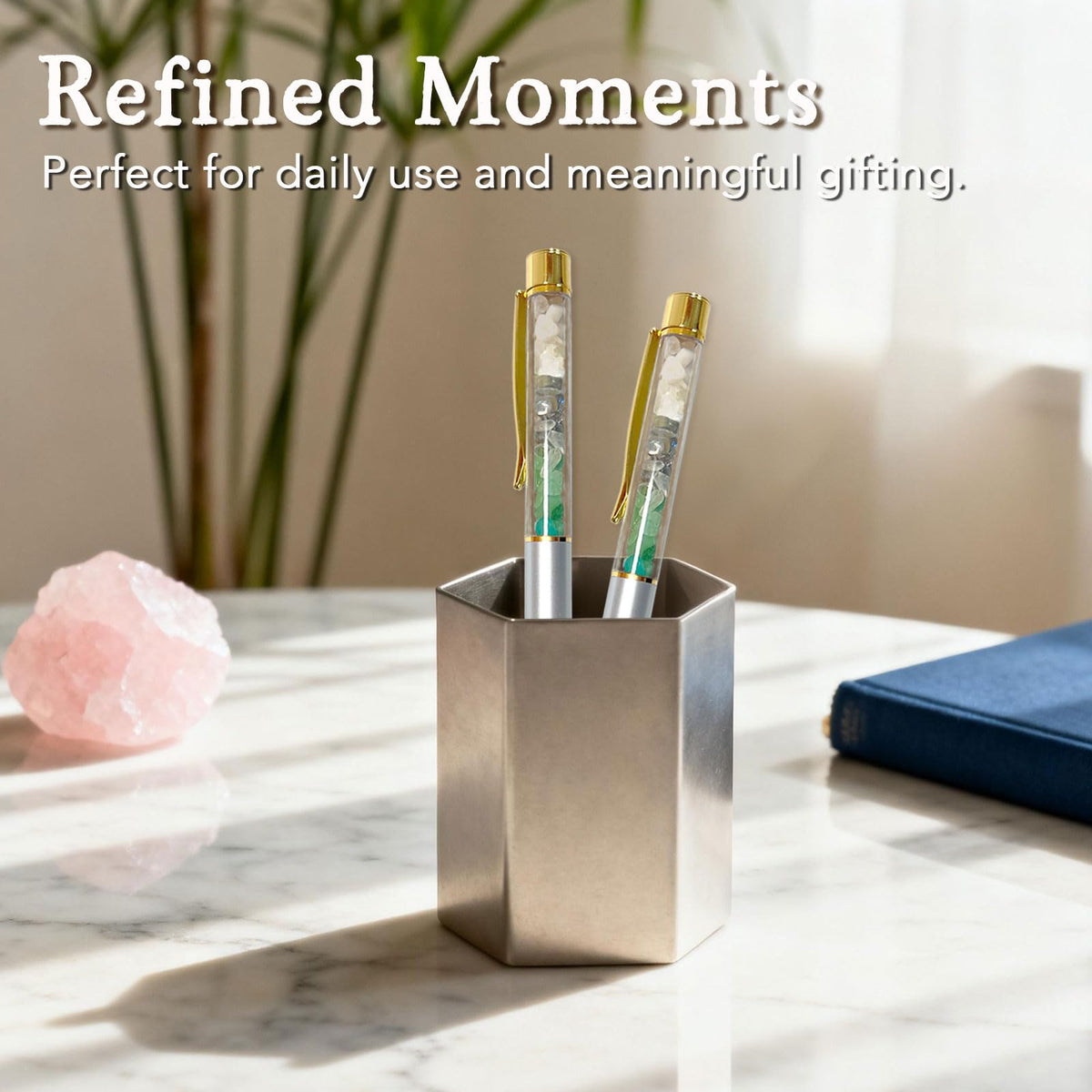 Hesuuho Crystal Pens for Women, New Beginning Inspirational Gifts for Nurses, Teachers, Coworkers & Farewells, Leaving, New Job - with Gift Box & Card, Perfect Mothers Day Gifts