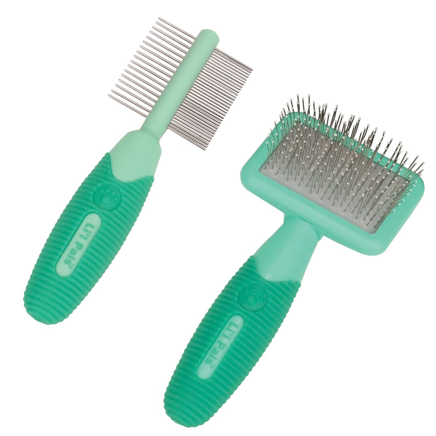 Coastal Pet - Li'l Pals Slicker Brush with Coated Tips and Double-Sided Comb for Small Dogs and Puppies - Bundle