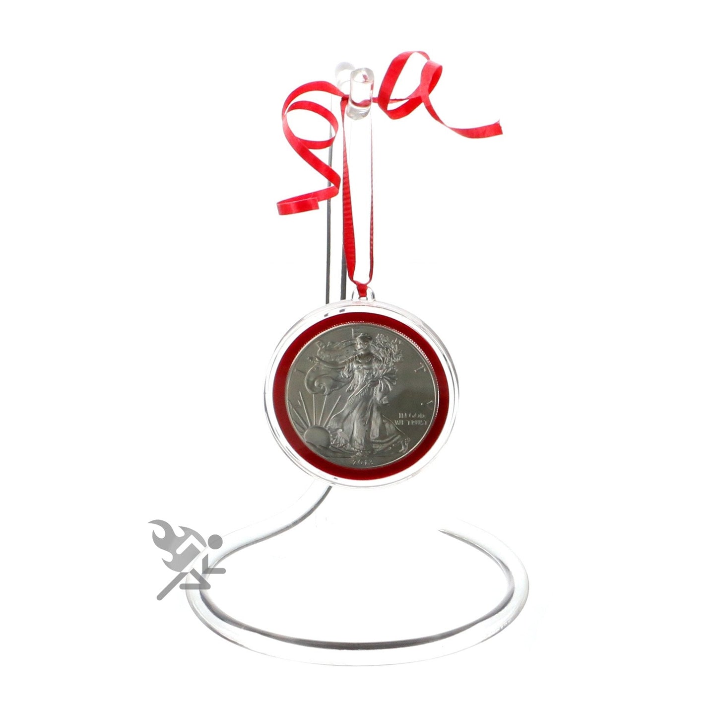 OnFireGuy 5.5" Clear Acrylic Ornament Display Stand Decor Holder Hanger, 2 Pack