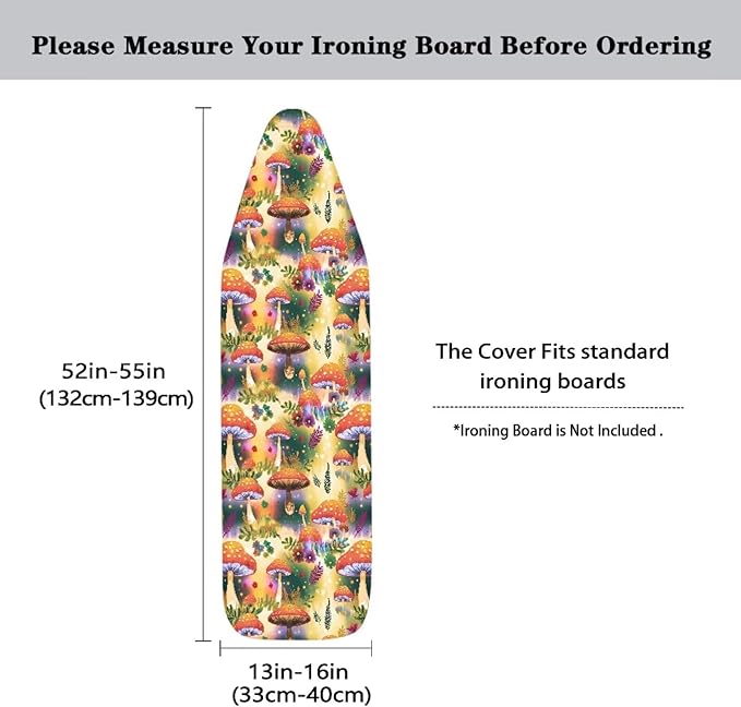 Spot Mushroom Ironing Board Cover, Trippy Forest Mushrooms Protective Sleeve