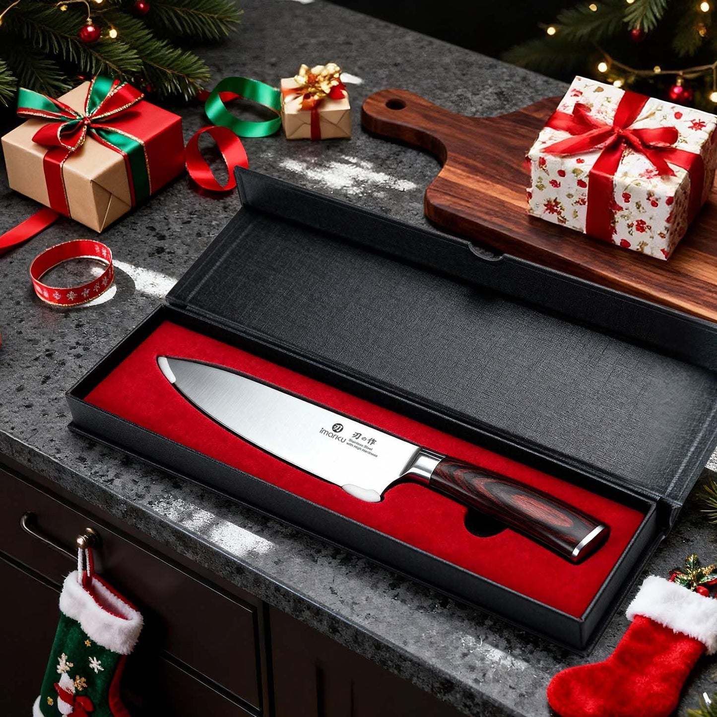 imarku Chef Knife 8 Inch, Professional Kitchen Knife in Japanese HC Steel, Super Sharp Knife With Ergonomic Handle, Cooking Knife With Gift Box, Kitchen Gadgets, Best Gifts for Family and Friends