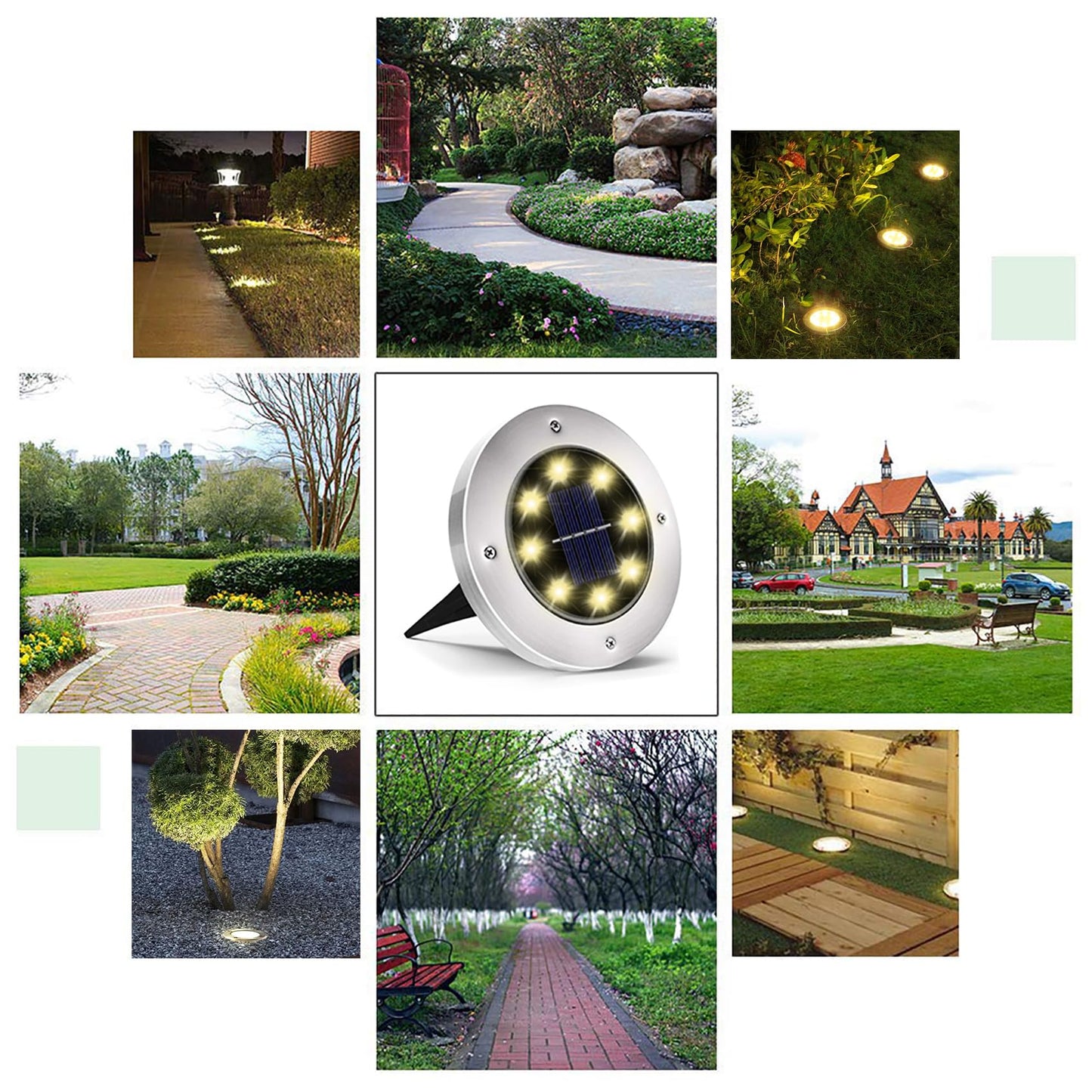 INCX 4.6 inch Solar Lights Outdoor Waterproof,12 Pack Solar Lights for Outside, Solar Garden Lights Landscape Lighting for Patio Pathway Lawn Yard Deck Driveway Walkway, Warm White
