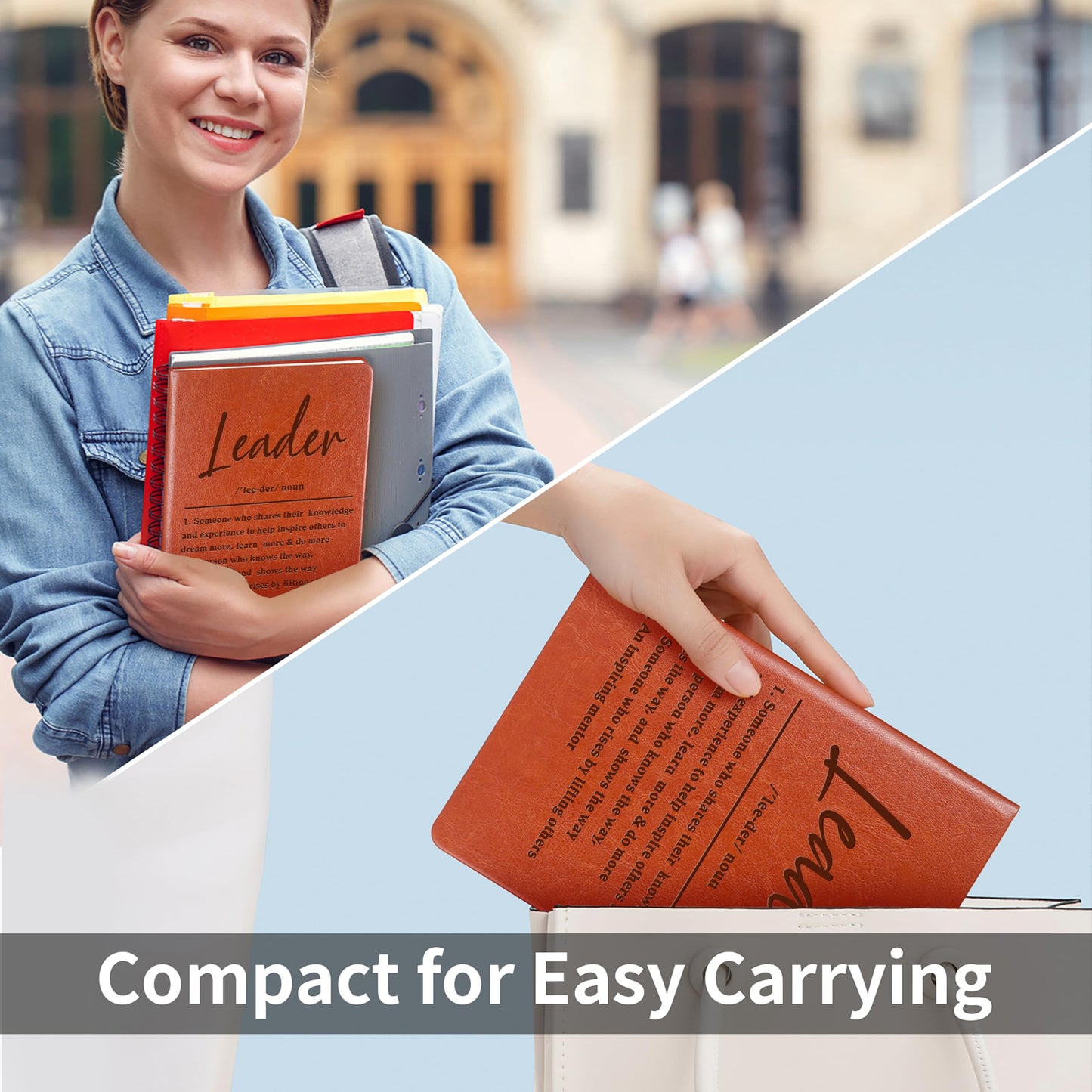 WHLBHG Leadership Gifts Boss Gift Leather Journals for Writing Appreciation Gifts for Men Executive Notebook for Work Coworkers Manager Gift for Women(Leader Definition)