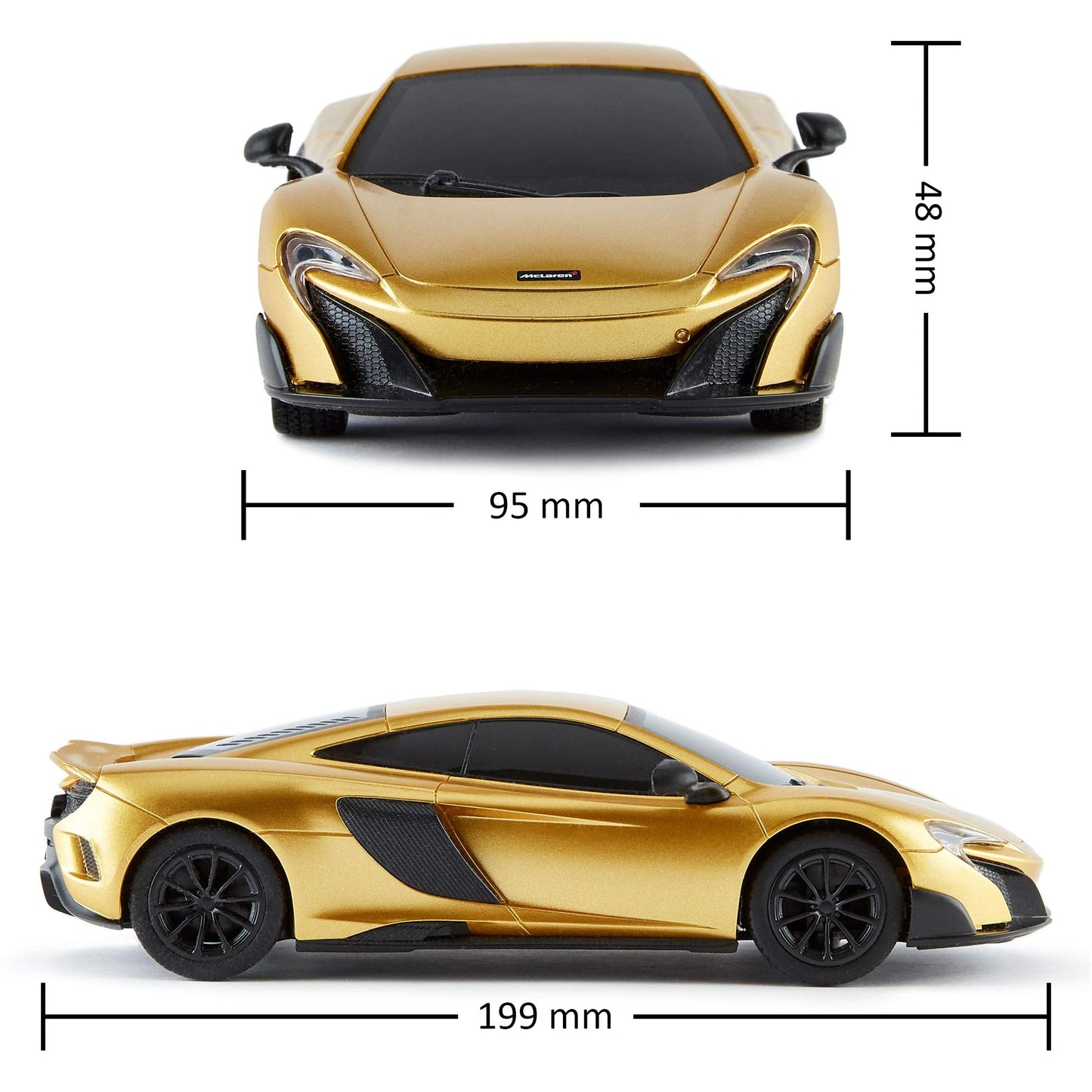 CMJ RC Cars™ McLaren 675LT Officially Licensed Remote Control Car 1:24 Scale Working Lights 2.4Ghz Gold