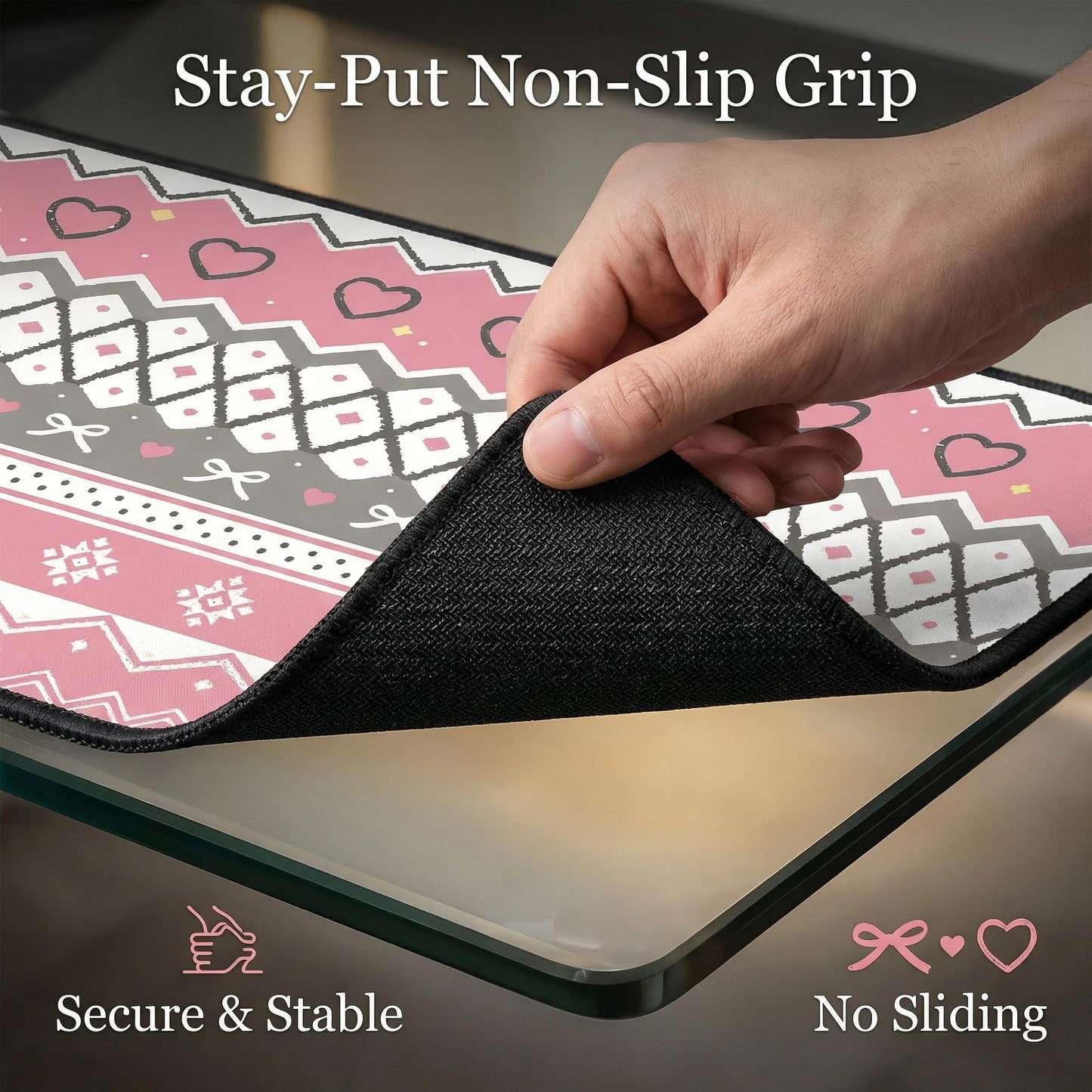 Large Desk Pad, 31.5" x 11.8" Desk Mat, Mouse Pad, Computer Laptop Desk Mat Mouse Keyboard Pad, Modern Abstract Desktop Protector, Desk Accessories, Desk Writing Makeup Mat for Office Home School