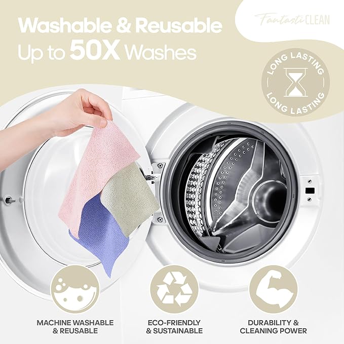 Fantasticlean Microfiber Cleaning Cloth Roll 4 Rolls 240 Pack, Tear Away