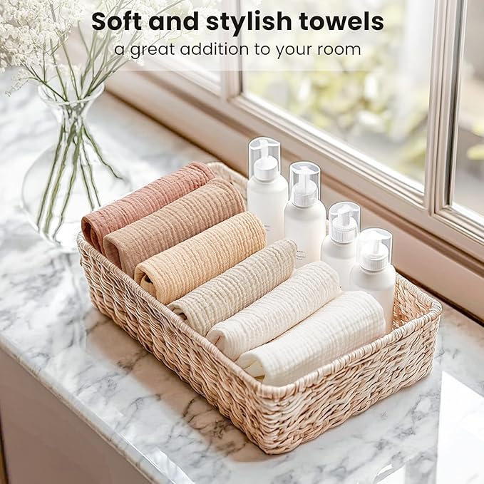 Konssy 6 Pack Face Cloths, Soft Wash Cloth