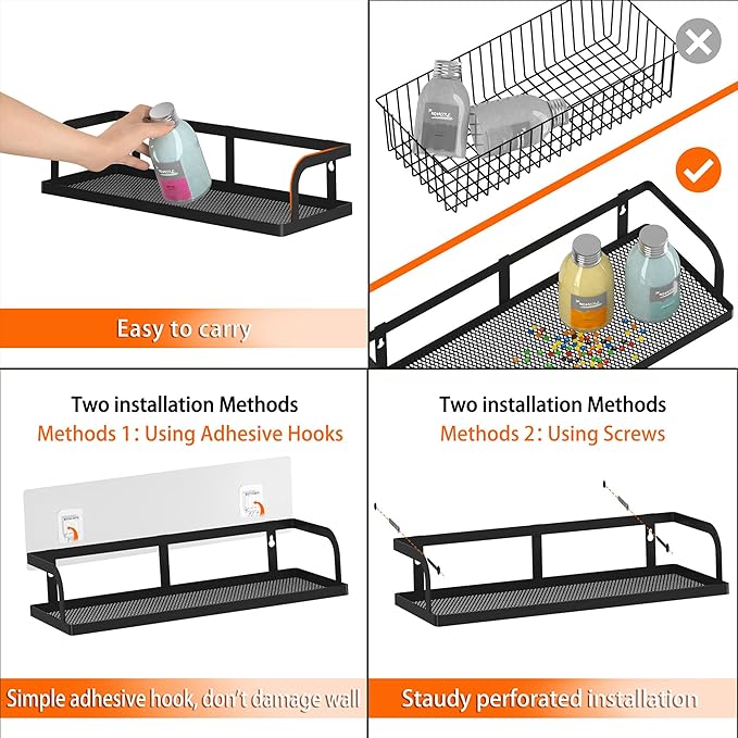 PUSDON Metal Wall Hanging Basket 2 Packs DIY Suitable