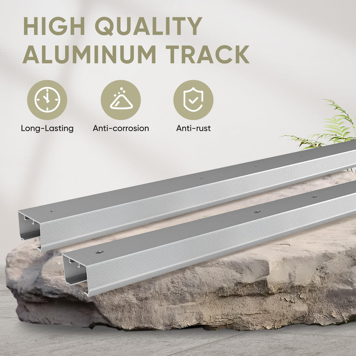 BarnBase 10FT Double Pocket Door Track Kit, 2 Sets of 56.7" Spliced Rail, Suitable for Double Door Width 48"-60"(Single Panel 24"-30"), Slide Quietly and Smoothly, Easy to Install