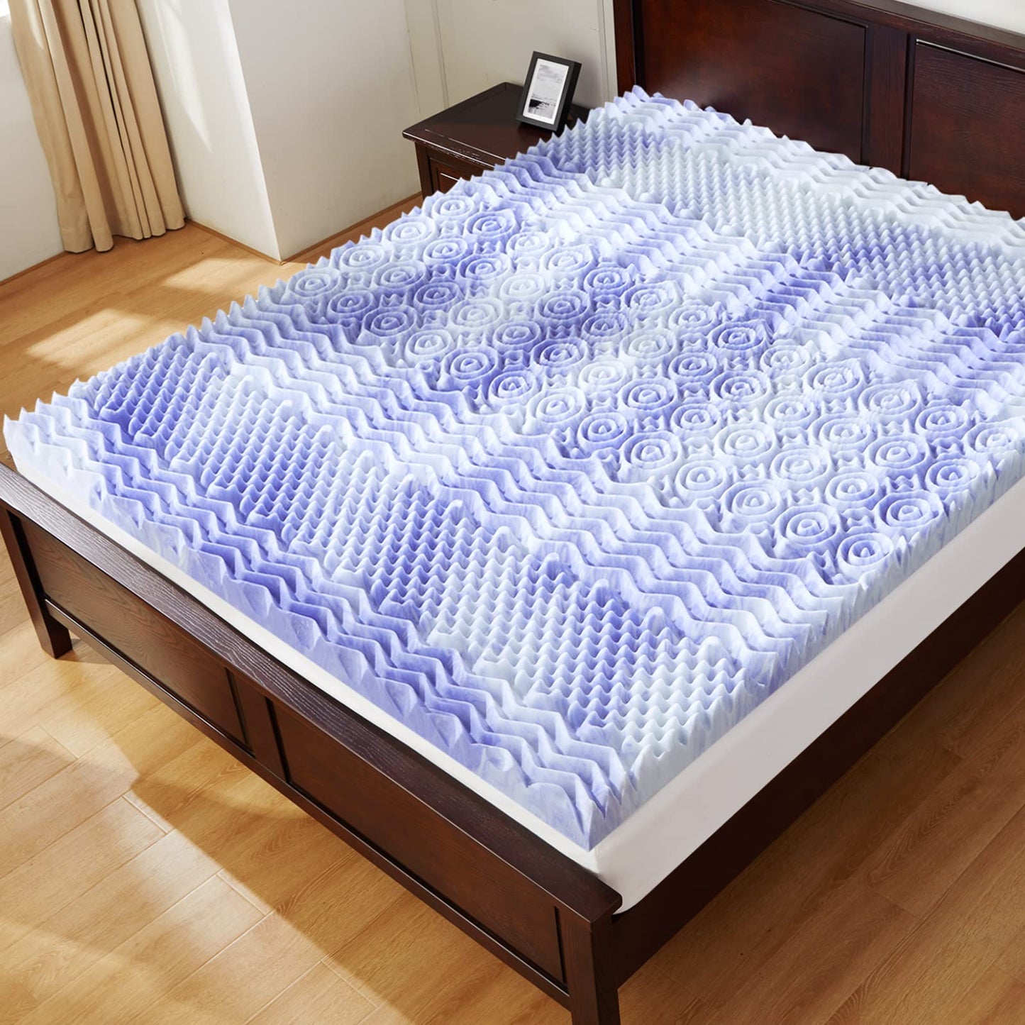 Dreamsmith Queen Mattress Topper, 3 Inch 7-Zone Memory Foam Mattress Topper, Gel Infused Foam Mattress Topper for Pressure Relief, Made with CertiPUR-US® Certified Foam, Oeko-Tex Certified
