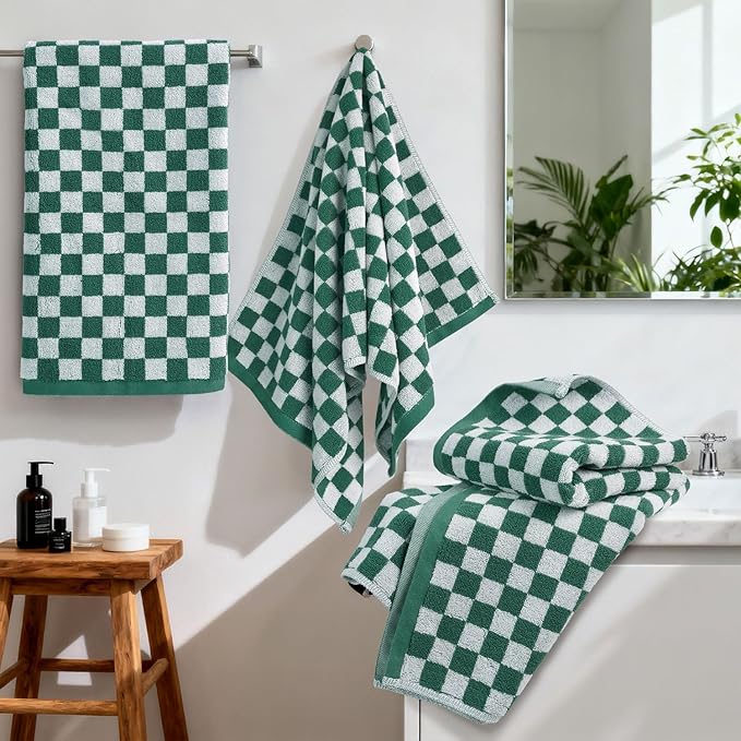 Jacquotha Green Hand Towels 4 Pack, Cotton Decorative Bathroom Hand Towel &