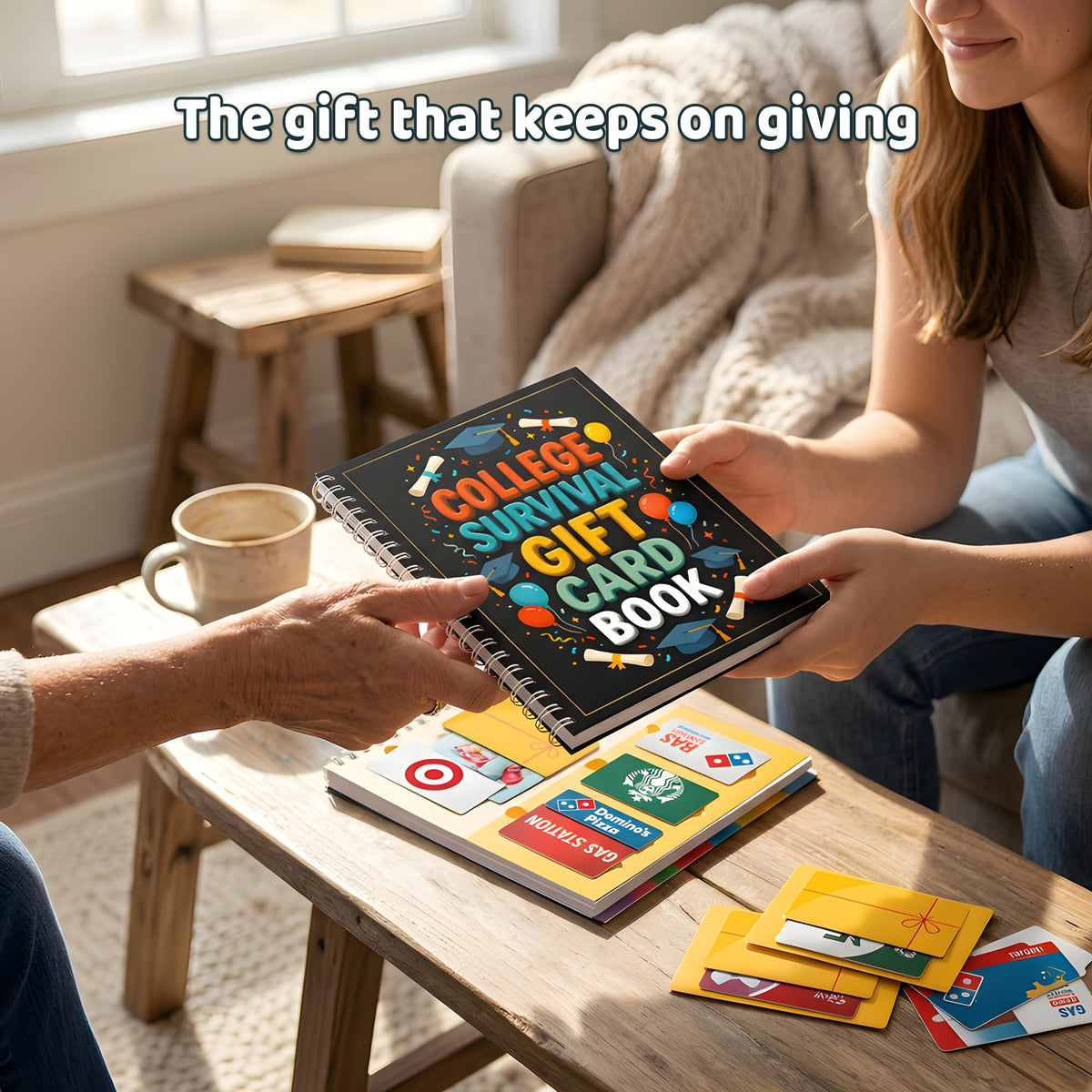 LINHARA College Survival Gift Card Book, 7 x 5 Inch 20 Pages Giftcard Booklet Holders, 2026 College Survival Kit Gift Card Book, High School Graduation Gifts for Students Him Her Boys Girls Women