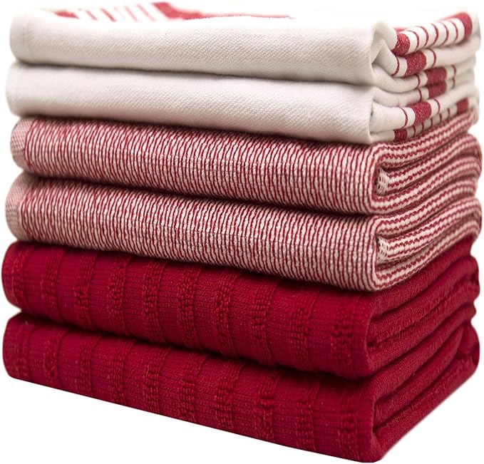 Premium Kitchen Towels | Large Cotton Dish Towels | Flat & Terry Highly