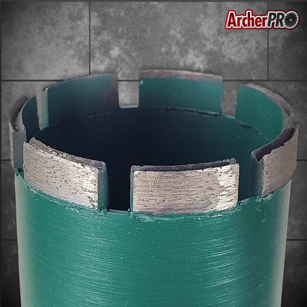 Archer PRO 8" in. Aggressive Diamond Turbo Core Drill Bits with V-tip for use with core Drill Stand rig. for Concrete Drilling, Masonry, Cinder Blocks.