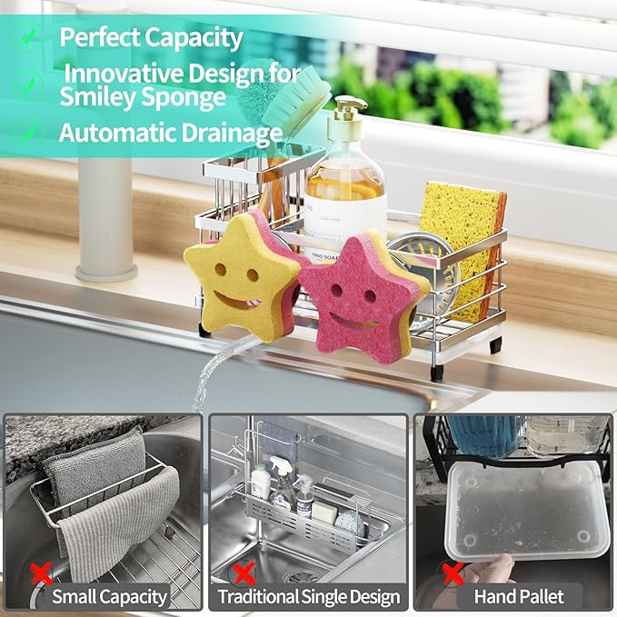 HapiRm Sink Caddy Sponge Holder