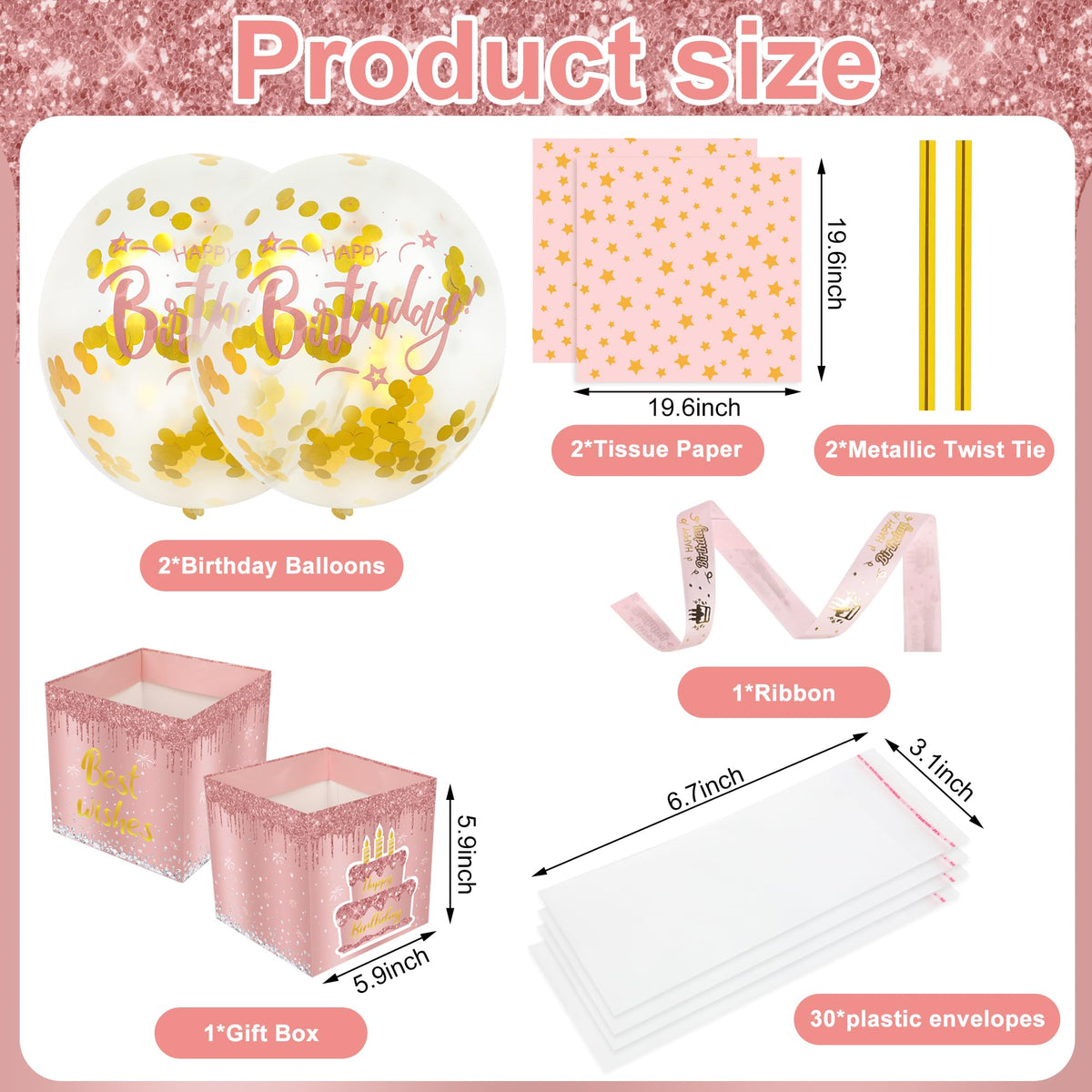 Pull Money Balloon Box Birthday Balloon Money Surprise Box Funny Pull Cash Surprise Kit for Birthday Party Cash Gift Supplies