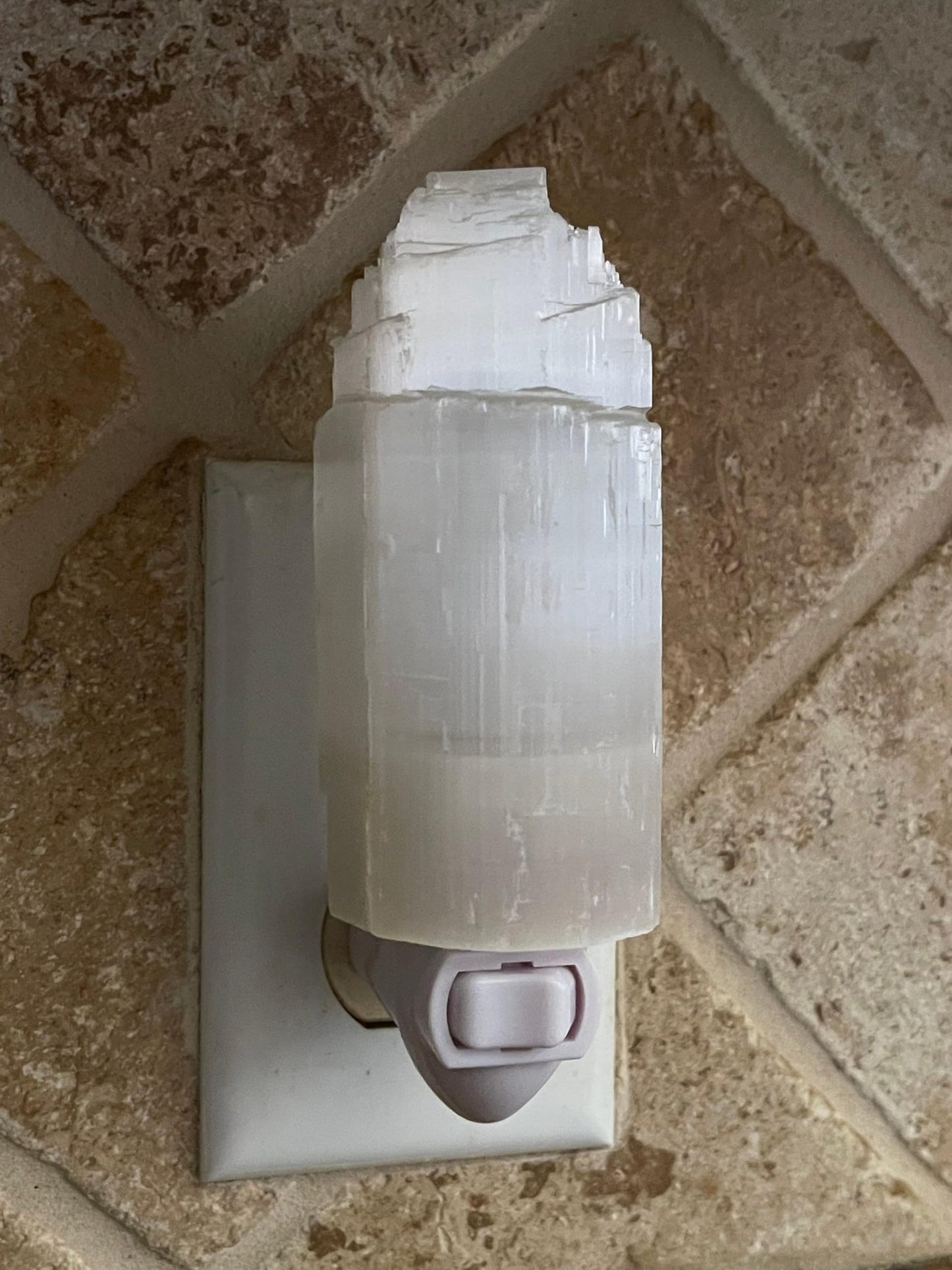 GAF TREASURES Selenite Iceberg Night Light, Selenite Crystal Nightlight Plugin, Selenite Skyscraper, Night Light Kids and Baby Nursery