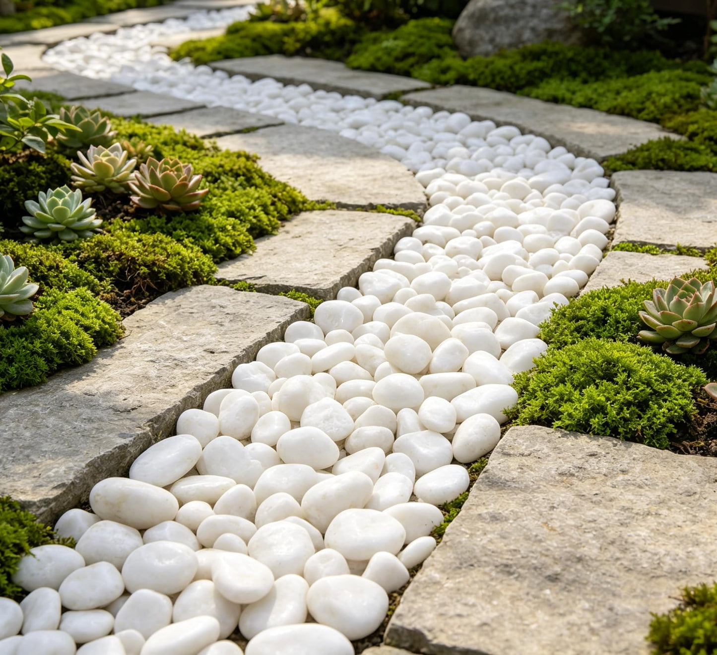 SIDONG 10 lbs White River Rocks, Polished Pebbles for Indoor Plants, 1-2 inch Decorative White Stones for Plants Vase Aquarium Fish Tank and Outdoor Garden Landscaping Rocks