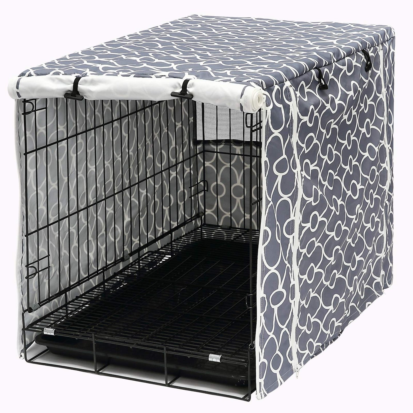 Dog Crate Cover Durable Polyester Pet Kennel Cover Universal Fit for Wire Dog Crate - Fits Most inch Dog Crates - Cover only-Gray-30