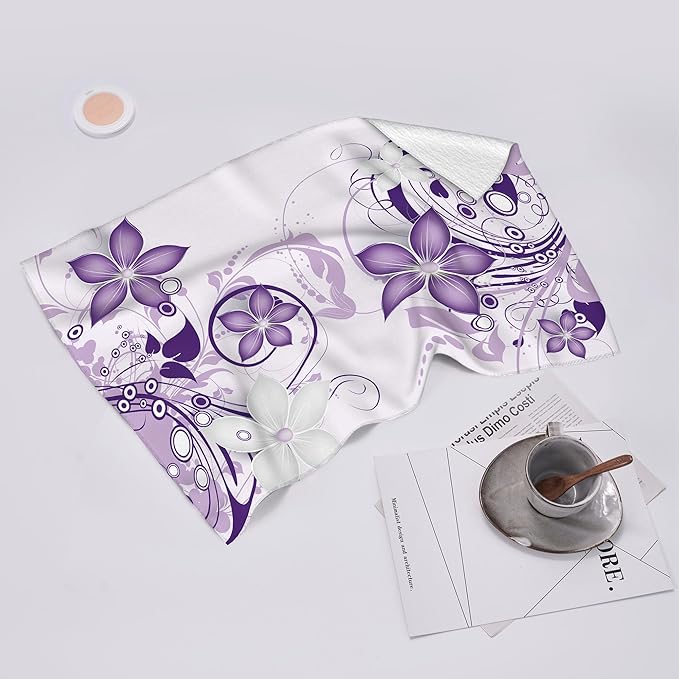 Purple Floral Kitchen Towels