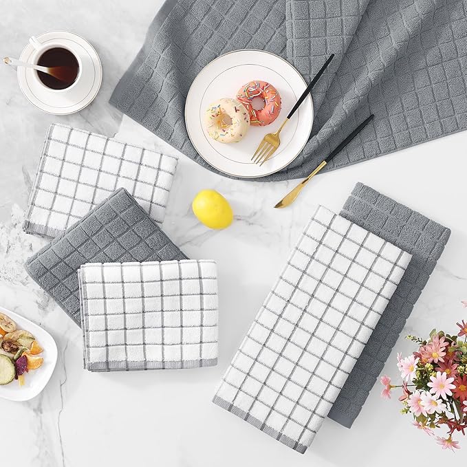 Homaxy Premium Cotton Kitchen Towels 16"x 28", Large Natural Ring Spun 390 GSM