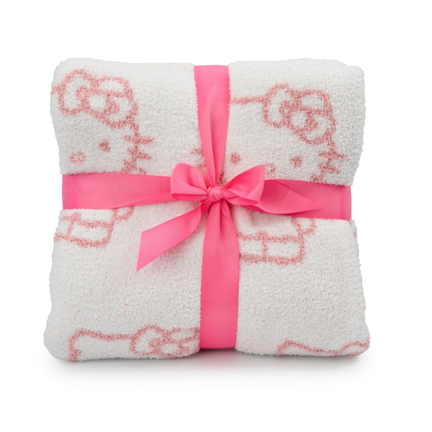 Jay Franco Sanrio Hello Kitty Feather Knit Super Soft Throw Blanket - Reversible Checkered Blanket 50 x 60 Inches, Lightweight Kawaii Pink Machine Washable for Couch, Sofa, Bed (Official Sanrio)