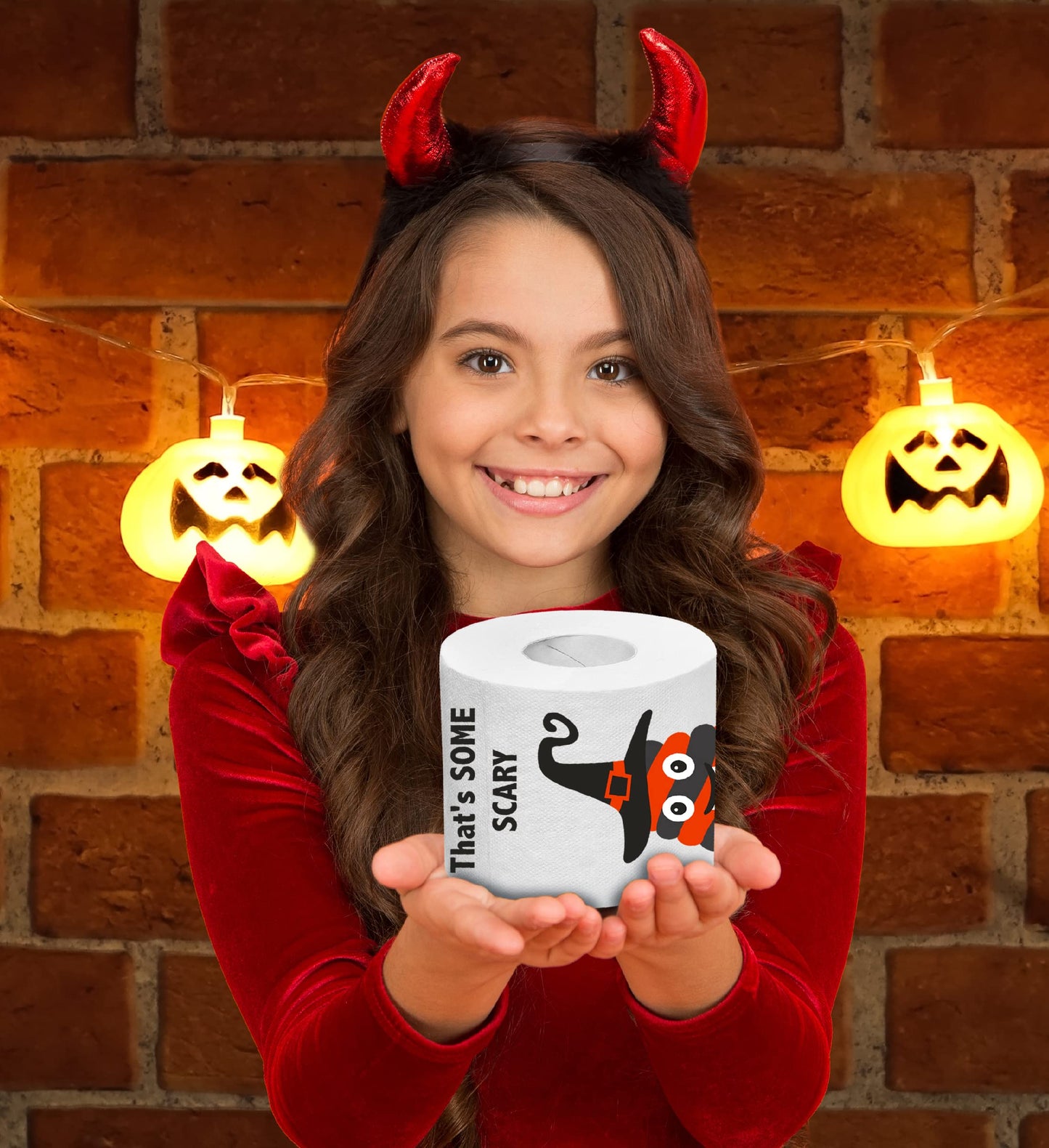 Printed TP That's Some Scary Sh*t Printed Toilet Paper Gag Gift – Scary Toilet Paper Roll for Surprise, Prank, Funny Novelty Gift for Spooky Haunted House Party Halloween Decoration – 500 Sheet